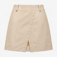 Skirt Beige Faux Leather Asymmetric Split Hem Mini