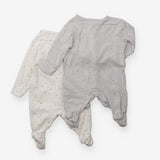 Sleepsuits Grey White and Yellow Spots