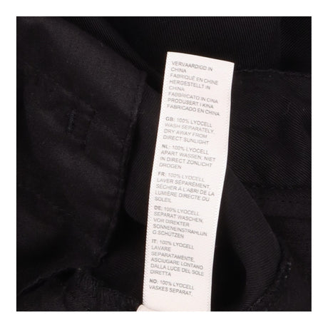 Trousers Black Tapered Leg Casual Twill