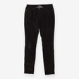 Black Cotton Velvet Straight Leg Trousers