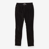 Black Cotton Velvet Straight Leg Trousers