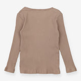Tee ribbed brown LS