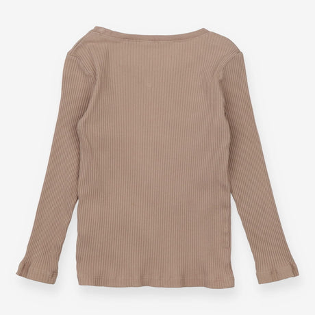 Tee ribbed brown LS