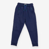 Warrior knees joggers navy blue green zips