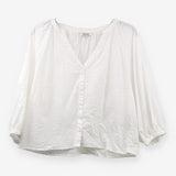 Long‑Sleeve Blouse White Swiss‑Dot