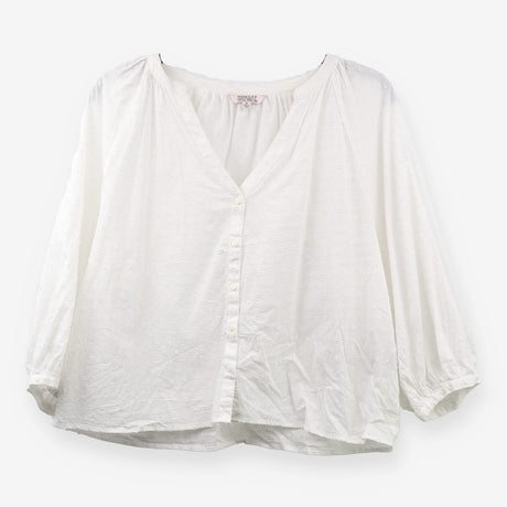 Long‑Sleeve Blouse White Swiss‑Dot