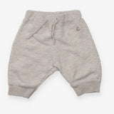 Grey joggers with burgundy boat