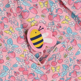 Dress Jersey Collared Pink Bees and Cherries