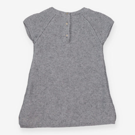 Grey knit dress with yellow birds