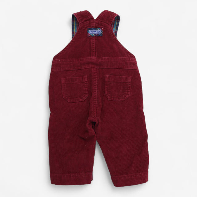 Dungarees Burgundy Cord with Tartan Lining