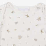 Sleepsuit Footless White Jungle Animals and Leaves