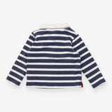 Navy Striped Collared Sweater