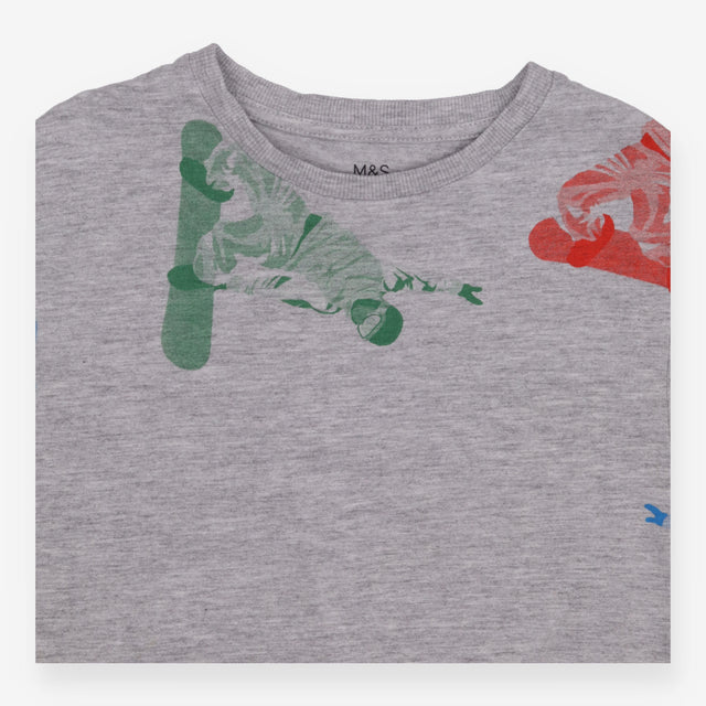 T-shirt grey snowboard