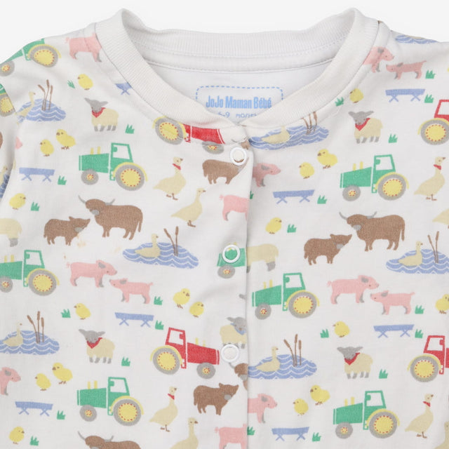 Sleepsuit white farm yard