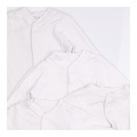 4 pack white sleepsuits 