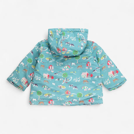Teal Green Farm Coat with Toggles
