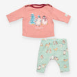 Tee Shirt Pink and leggings blue with Penguins Set