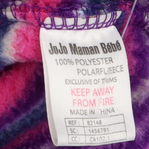 Fleece purple stripe duffle jacket