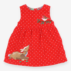 Dress red cord festive robin and deer