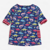 Dress Jersey Long Sleeve Navy with Dinosaurs