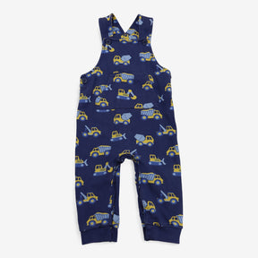 Dungarees Navy with Yellow Construction Vehicles