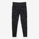 Black Grey Floral Print High Waisted Full Length L