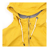 Coat Mustard Yellow Hooded Zip Front Rain Parka
