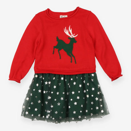 Red and Green Reindeer Dress