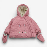 Coat Pink Fleece Lined Bunny Pocket