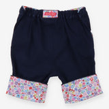 Shorts navy floral turn ups