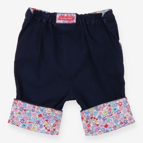 Shorts navy floral turn ups