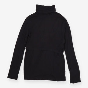 Maternity Nursing Top Black Jersey Roll Neck Long 