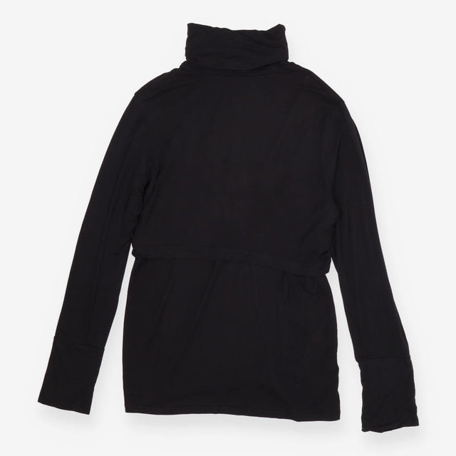 Maternity Nursing Top Black Jersey Roll Neck Long 