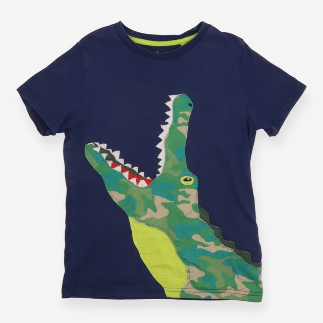 Navy t-shirt with camo crocodile