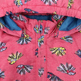 Pink raincoat with colourful hedgehogs