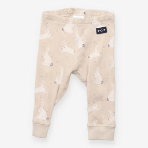 Legging Ribbed Cream with Rabbits