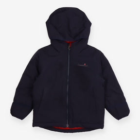 Puffer coat reversible navy blue red weather proof