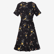 FatFace Black Ditsy Floral Wrap Short Sleeve Midi 