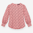 Blouse Pink Black Star Print Long Sleeve