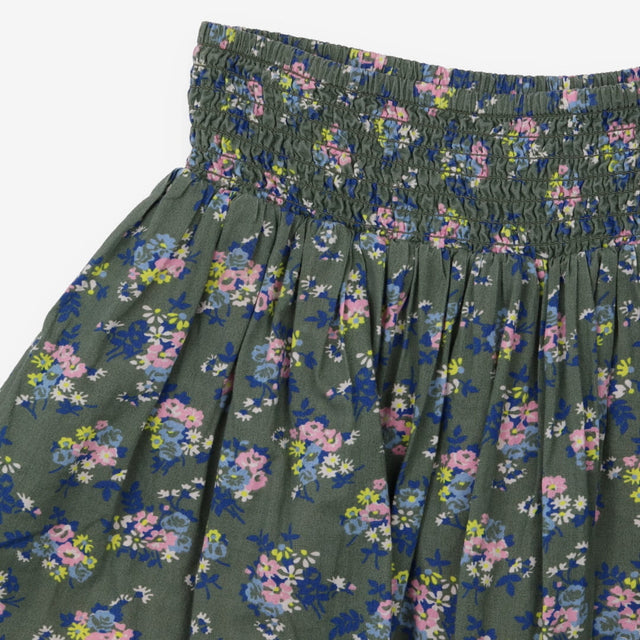 Skirt Green Woven Floral