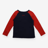 T-shirt long sleeve navy and red bear face
