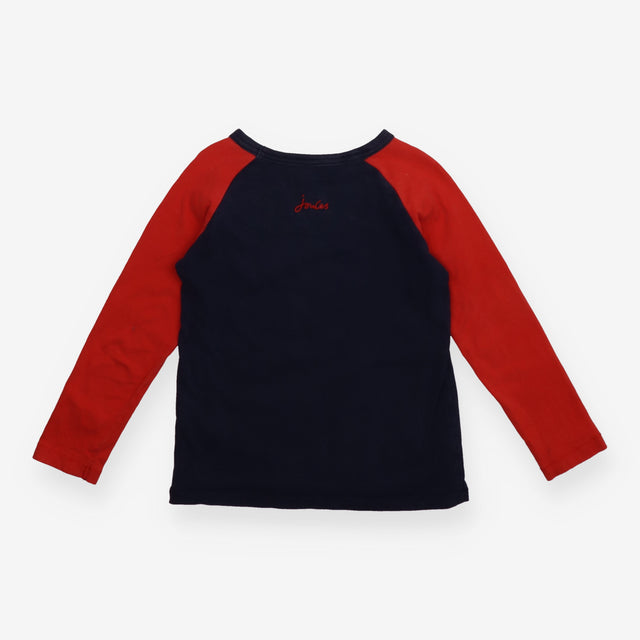 T-shirt long sleeve navy and red bear face