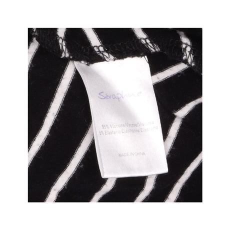 Maternity Dress Black White Stripe Long Sleeve