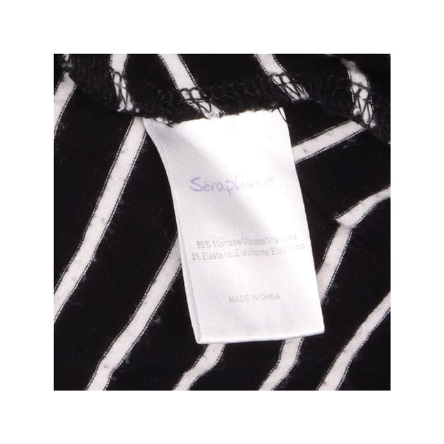 Maternity Dress Black White Stripe Long Sleeve