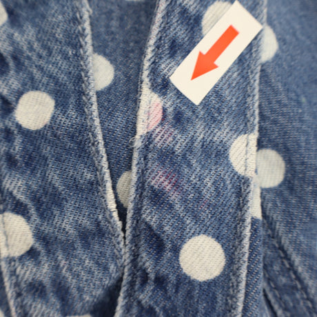 Jumpsuit Denim Collared White Spotted