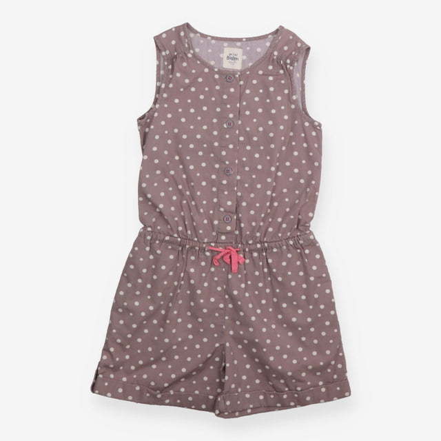 Short Jumpsuit Grey White Dots