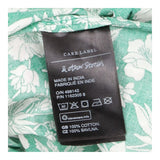 Mini Dress Green White Floral Puff Sleeve Organic 