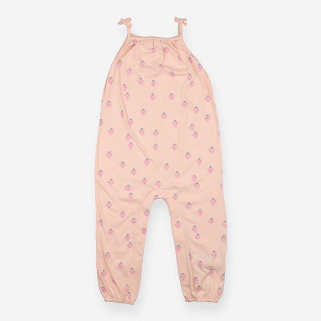 Jumpsuit and Headband Peach with Strawberries