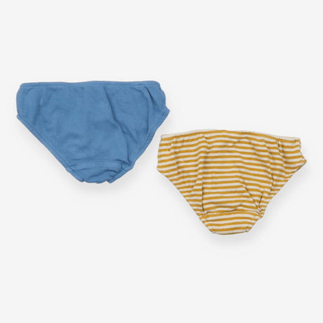 2pc Underwear Blue/Mustard and White striped