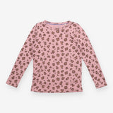 Pointelle tee pink leopard